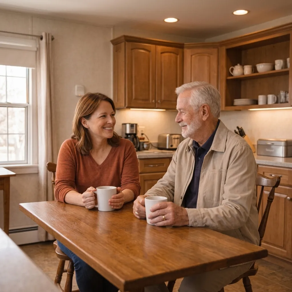 StillWell nurse discussing safety options and pricing with a family